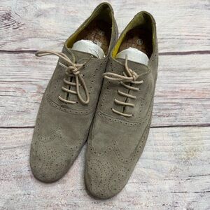 Moods of Norway Suede Lace Up Derby Dress Shoes Taupe Size EU 44 US 10.5 11